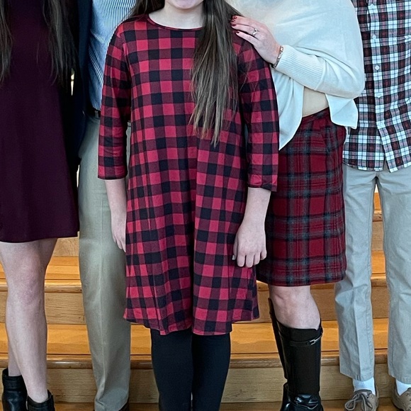 Celebrate Together Buffalo check red &  black long sleeve dress ladies sz  small - Picture 3 of 10